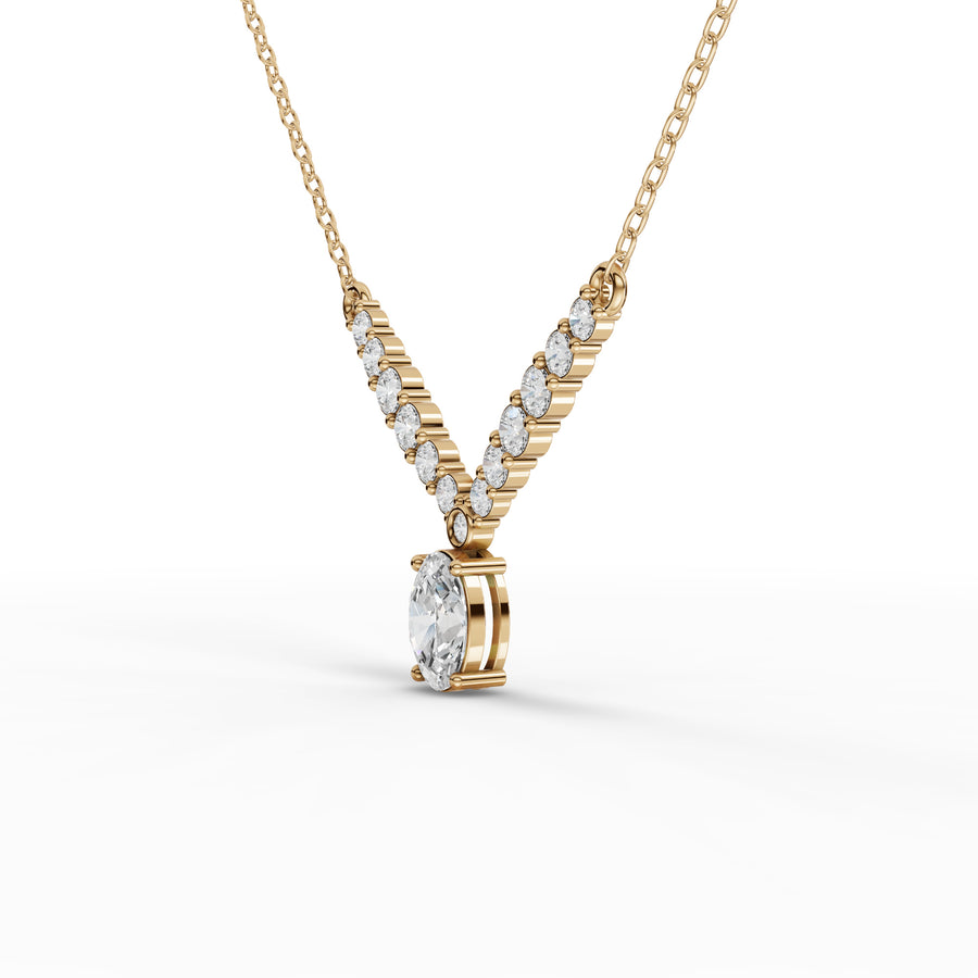 1.20 Ct Oval Lab Diamond Drop Necklace