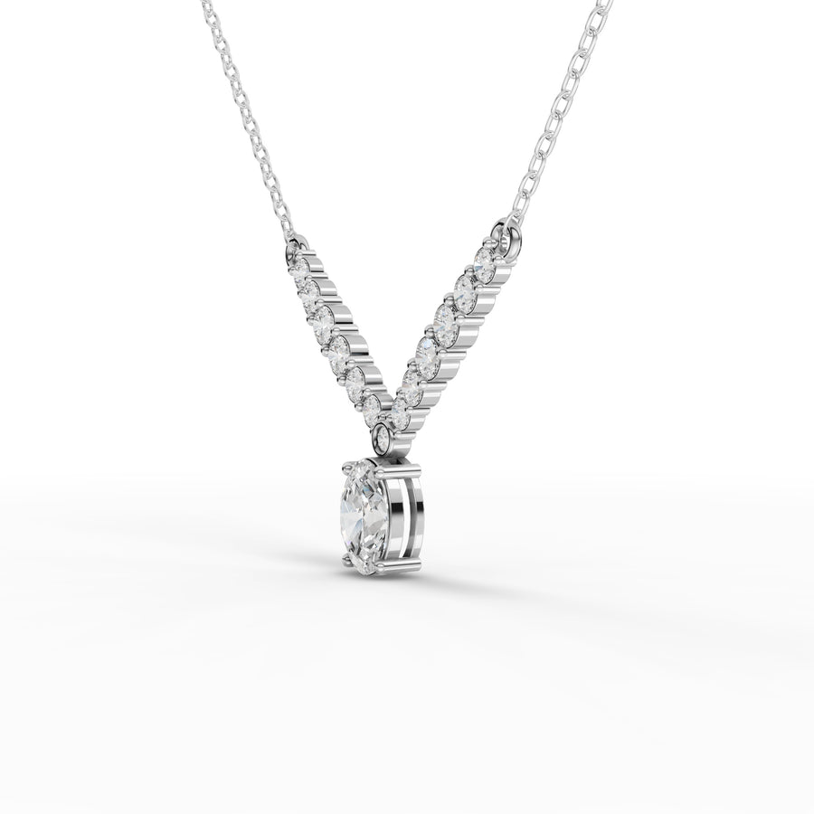 1.20 Ct Oval Lab Diamond Drop Necklace