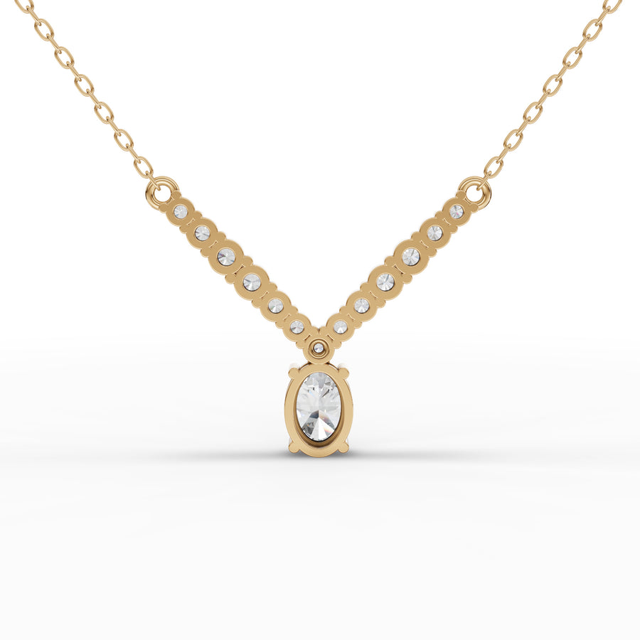 1.20 Ct Oval Lab Diamond Drop Necklace
