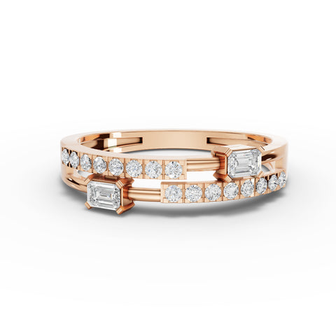 Lab-Grown Diamond Emerald-Cut Accent Vertical Bar Jewelry Set with Necklace, Earrings & Pavé Bypass Ring