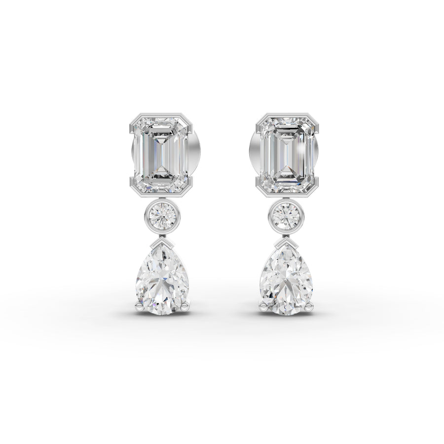 6.39 Ct Emerald & Pear Lab Diamond Set