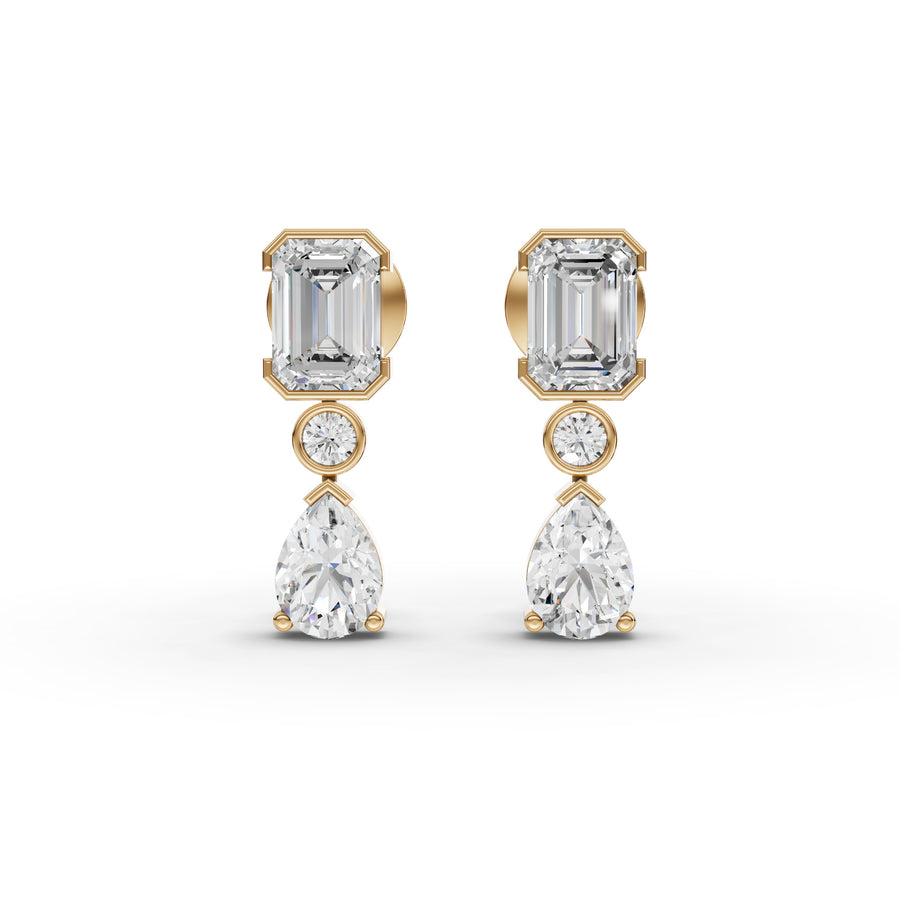 6.39 Ct Emerald & Pear Lab Diamond Set