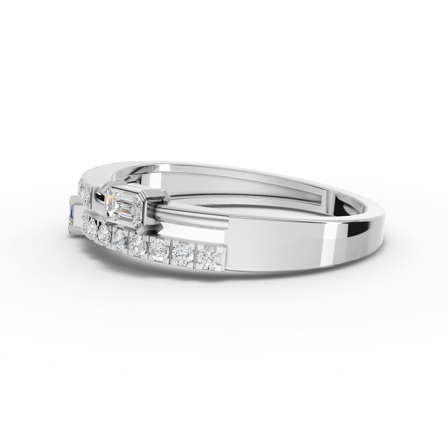 0.29 Ct Emerald Pavé Band Ring