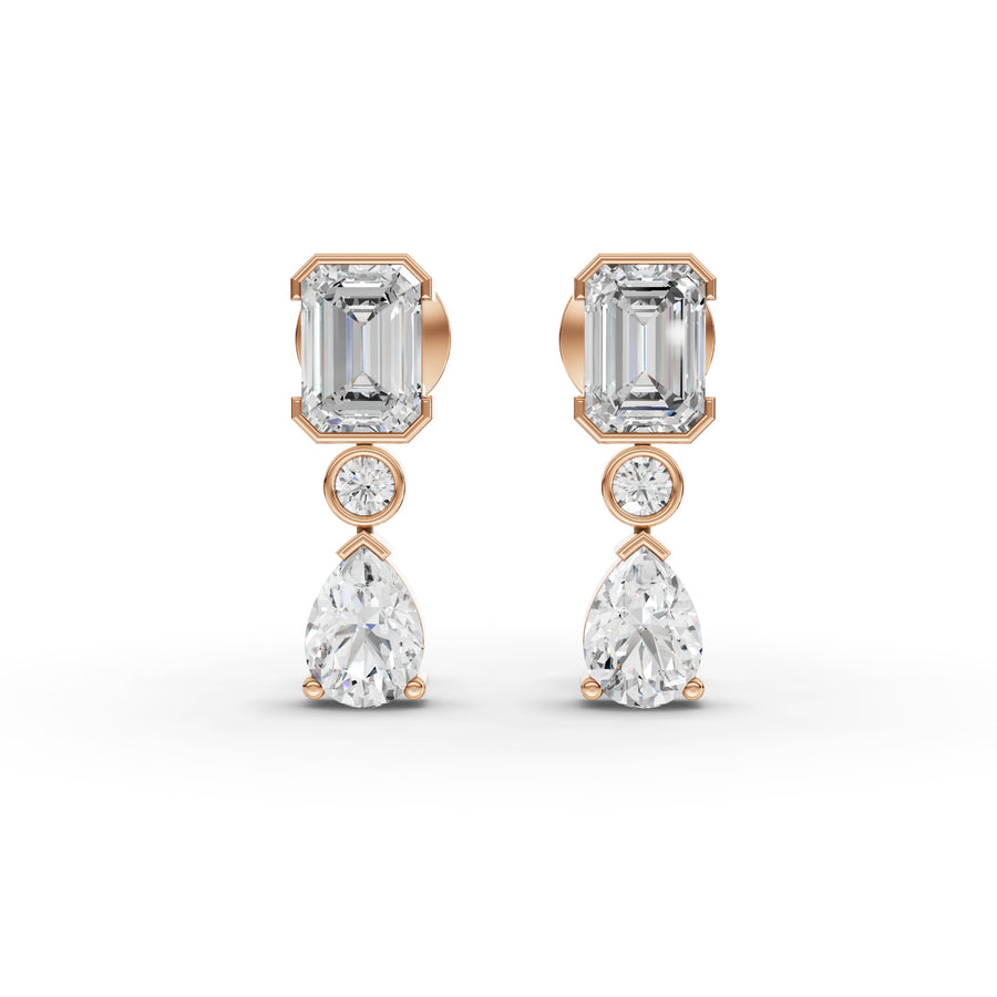 6.39 Ct Emerald & Pear Lab Diamond Set