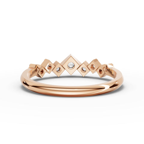 0.30 Ct Kite-Set Round Half Eternity Lab Diamond Ring