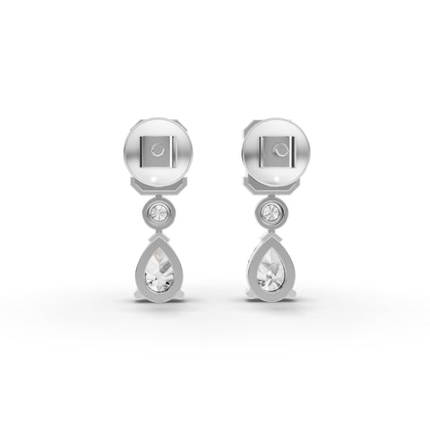 3.44 Ct Emerald & Pear Drop Lab Diamond Earrings