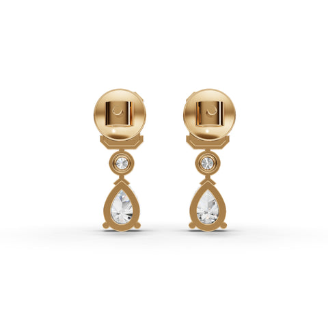 3.44 Ct Emerald & Pear Drop Lab Diamond Earrings