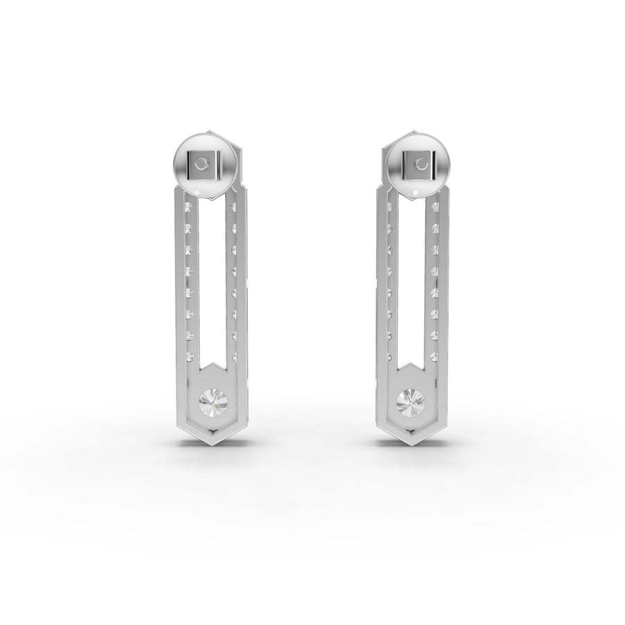 1.08 Ct Hexagon Round Drop Earrings