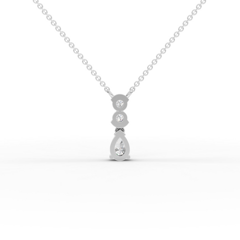 Lab Grown Diamond Vertical Drop Necklace with Pear Cut Design