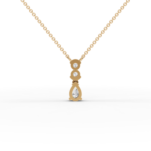 Lab Grown Diamond Vertical Drop Necklace with Pear Cut Design