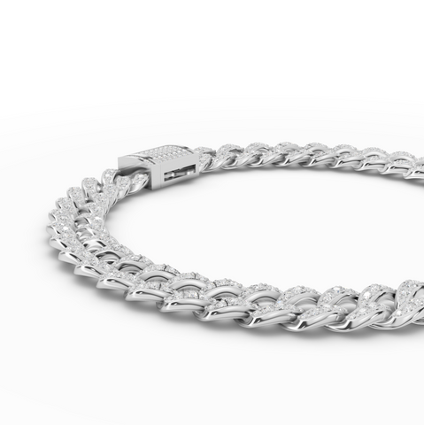 1.48 CT Pavé Cuban Link Lab Diamond Bracelet