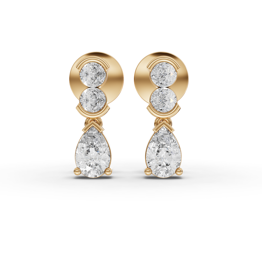 1.12 Ct Pear Drop Lab Diamond Earrings