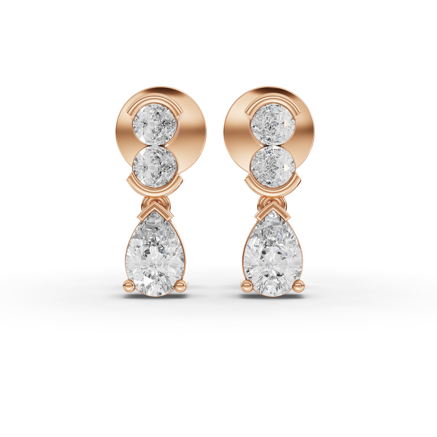 1.12 Ct Pear Drop Lab Diamond Earrings