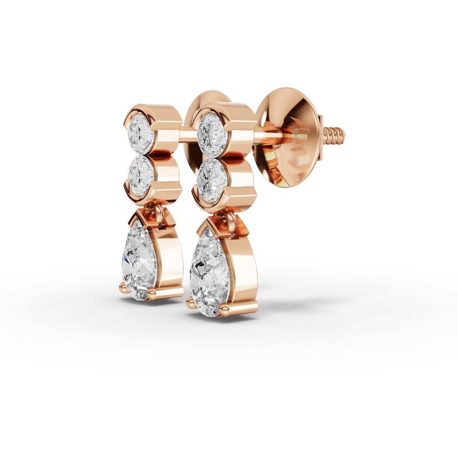 1.12 Ct Pear Drop Lab Diamond Earrings