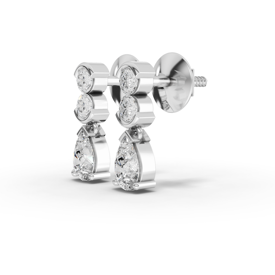 1.12 Ct Pear Drop Lab Diamond Earrings