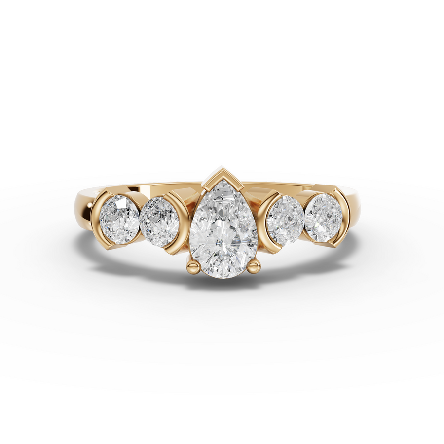 0.76 Ct Pear Lab Diamond Accent Ring