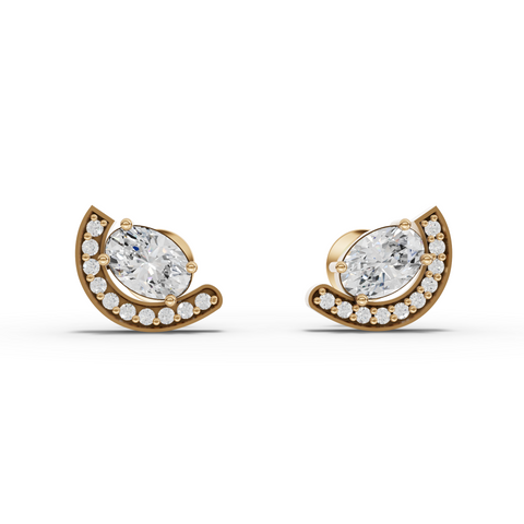 4.84 Ct Oval Lab Grown Diamond Horseshoe Halo Jewelry Set