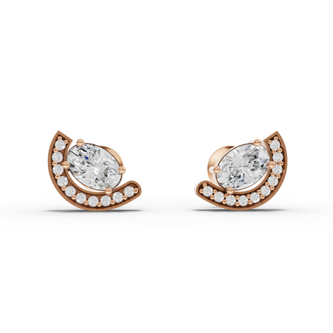 4.84 Ct Oval Lab Grown Diamond Horseshoe Halo Jewelry Set