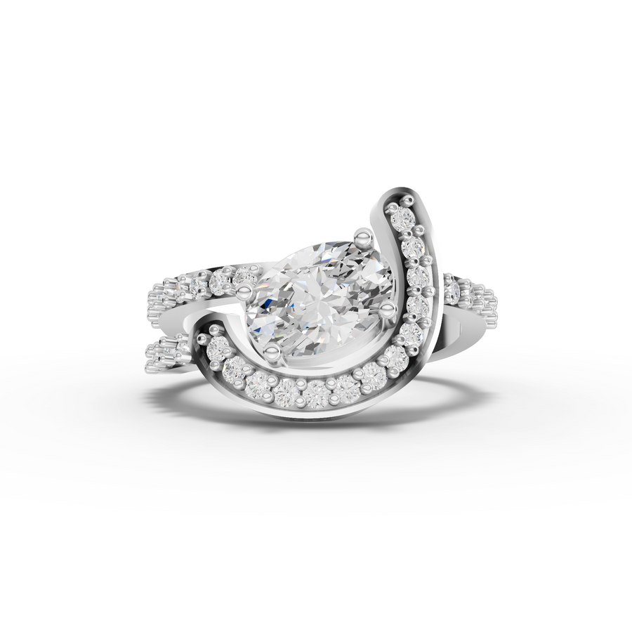 4.84 Ct Oval Halo Lab Diamond Set
