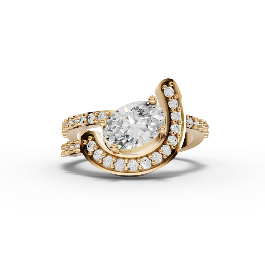 4.84 Ct Oval Halo Lab Diamond Set