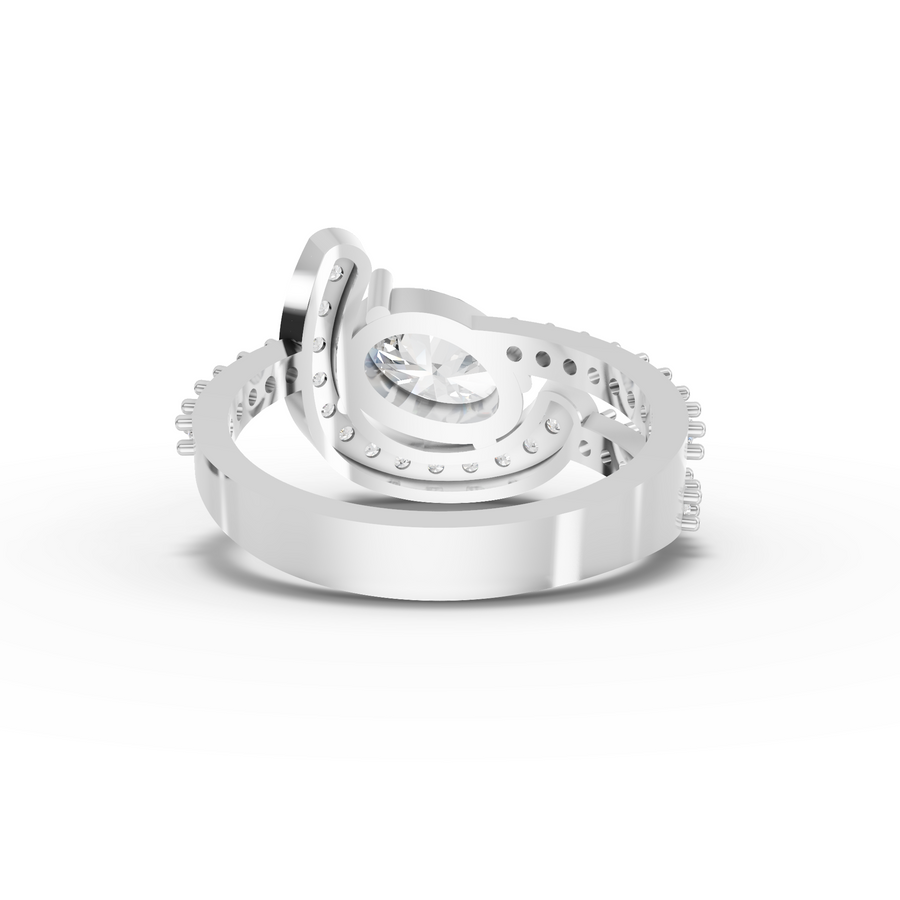 4.84 Ct Oval Halo Lab Diamond Set