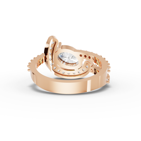 1.40 Ct Oval Lab Diamond Halo Open Wrap Ring 1.00 Ct Center