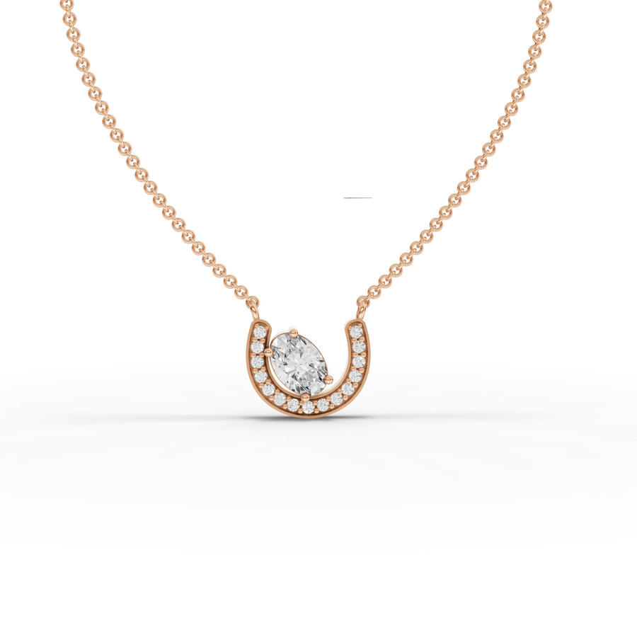 1.19 Ct Oval Lab Diamond Halo Pendant
