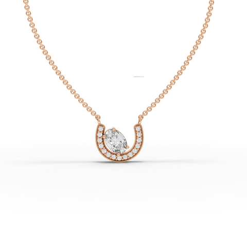 4.84 Ct Oval Lab Grown Diamond Horseshoe Halo Jewelry Set