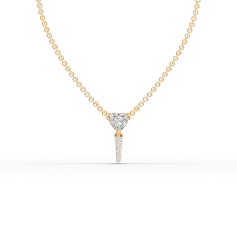 Heart & Drop Lab-Grown Diamond Pendant Necklace