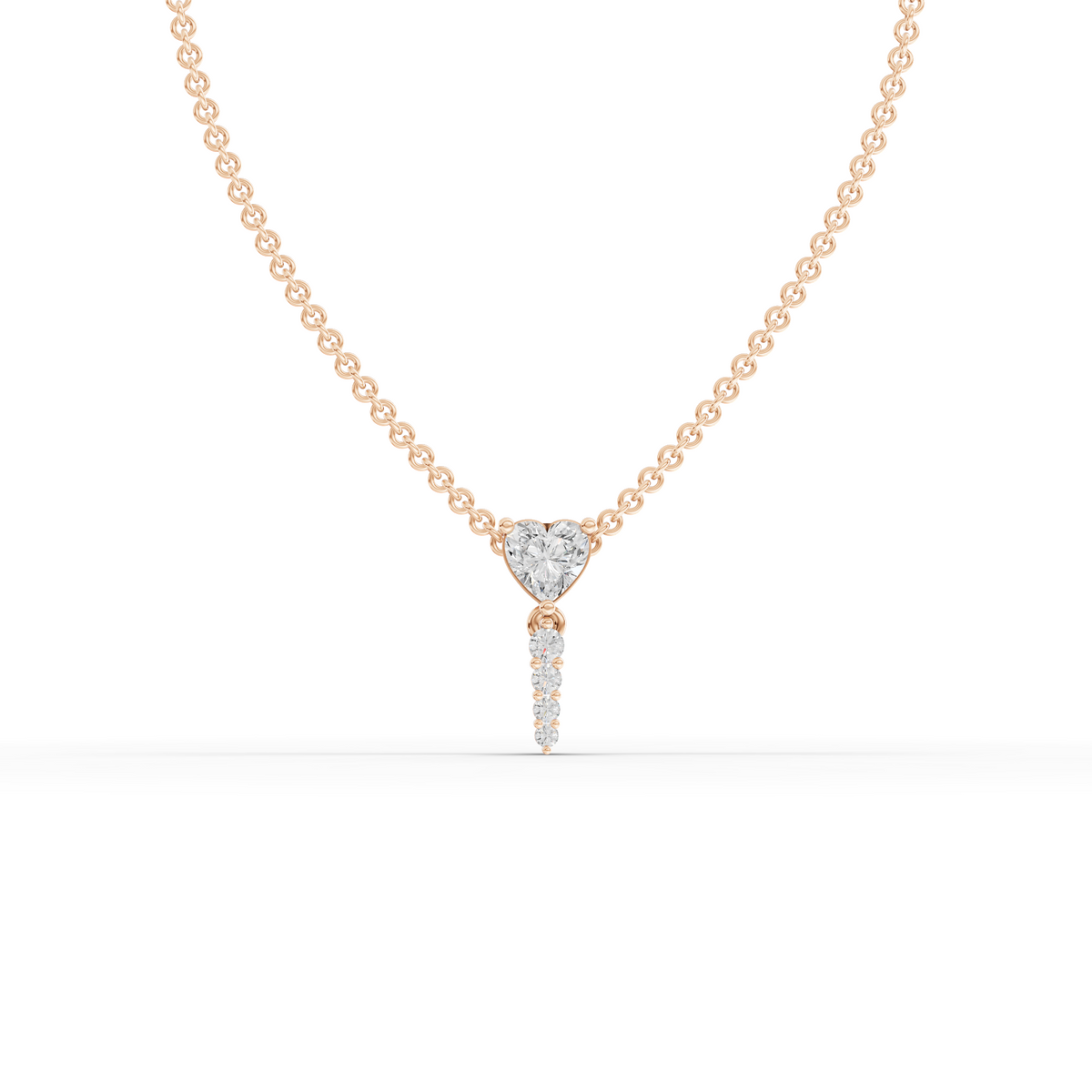 Heart & Drop Lab-Grown Diamond Pendant Necklace