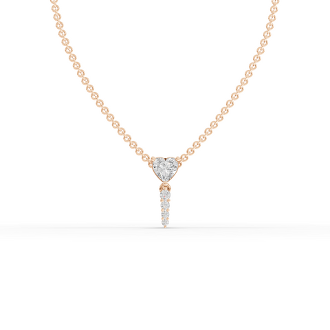 Heart & Drop Lab-Grown Diamond Pendant Necklace