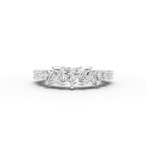 2.06 Ct Heart Lab Diamond Jewelry Set with Pendant, Earrings & Eternity Ring