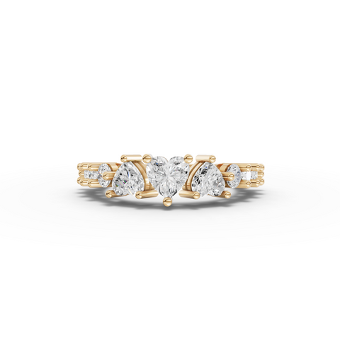 2.06 Ct Heart Lab Diamond Jewelry Set with Pendant, Earrings & Eternity Ring