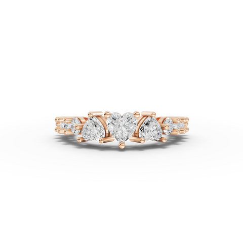 2.06 Ct Heart Lab Diamond Jewelry Set with Pendant, Earrings & Eternity Ring