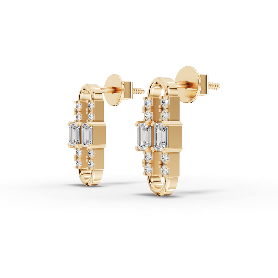 0.49 Ct Emerald Lab Diamond Drop Earrings