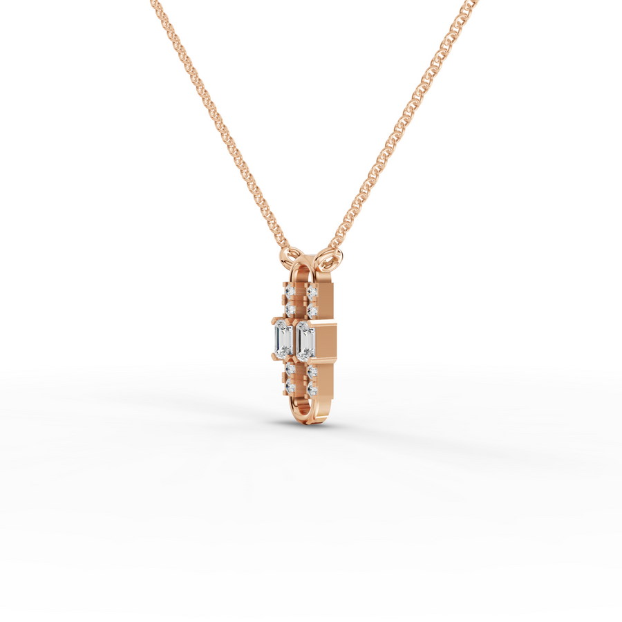 0.25 Ct Emerald Lab Diamond Link Pendant