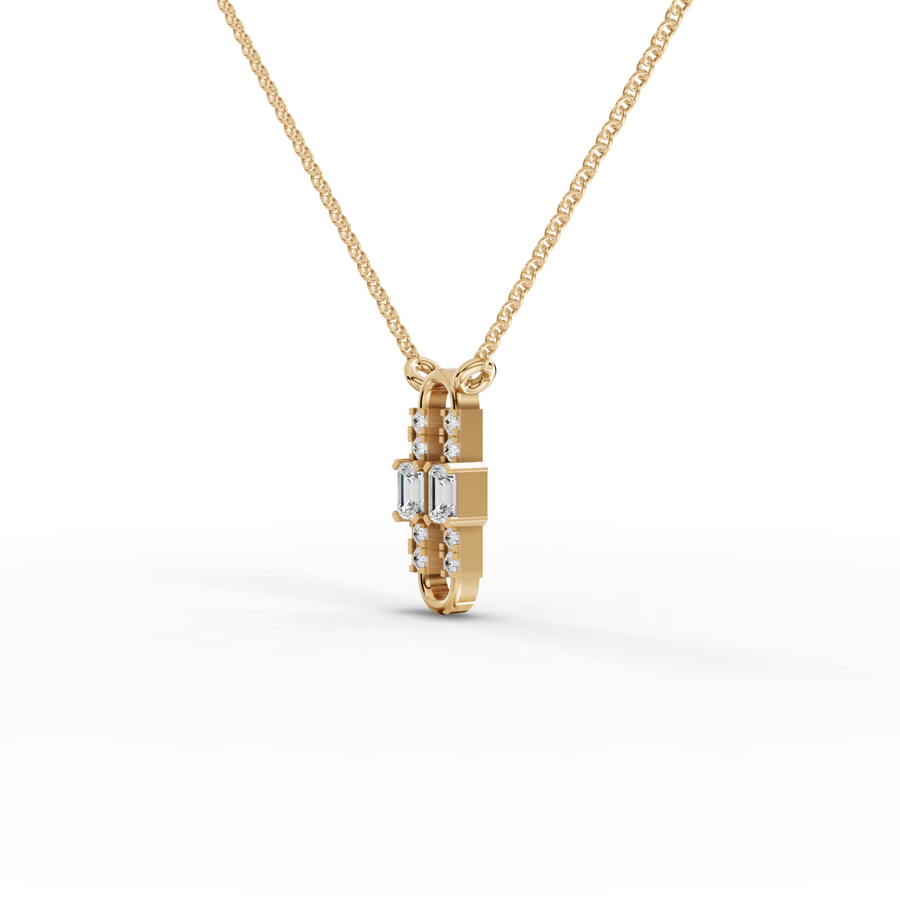 0.25 Ct Emerald Lab Diamond Link Pendant