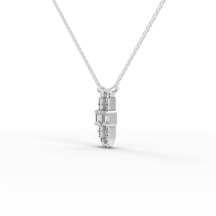 0.25 Ct Emerald Lab Diamond Link Pendant
