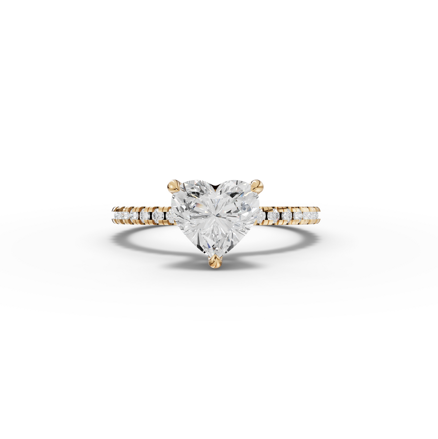1.23 CT Heart Hidden Halo Pavé Ring
