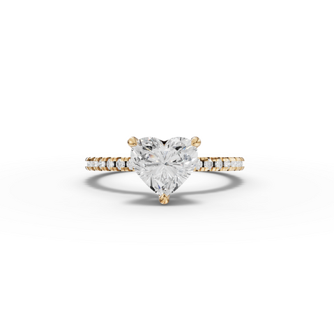 1.23 CT Heart Hidden Halo Pavé Ring