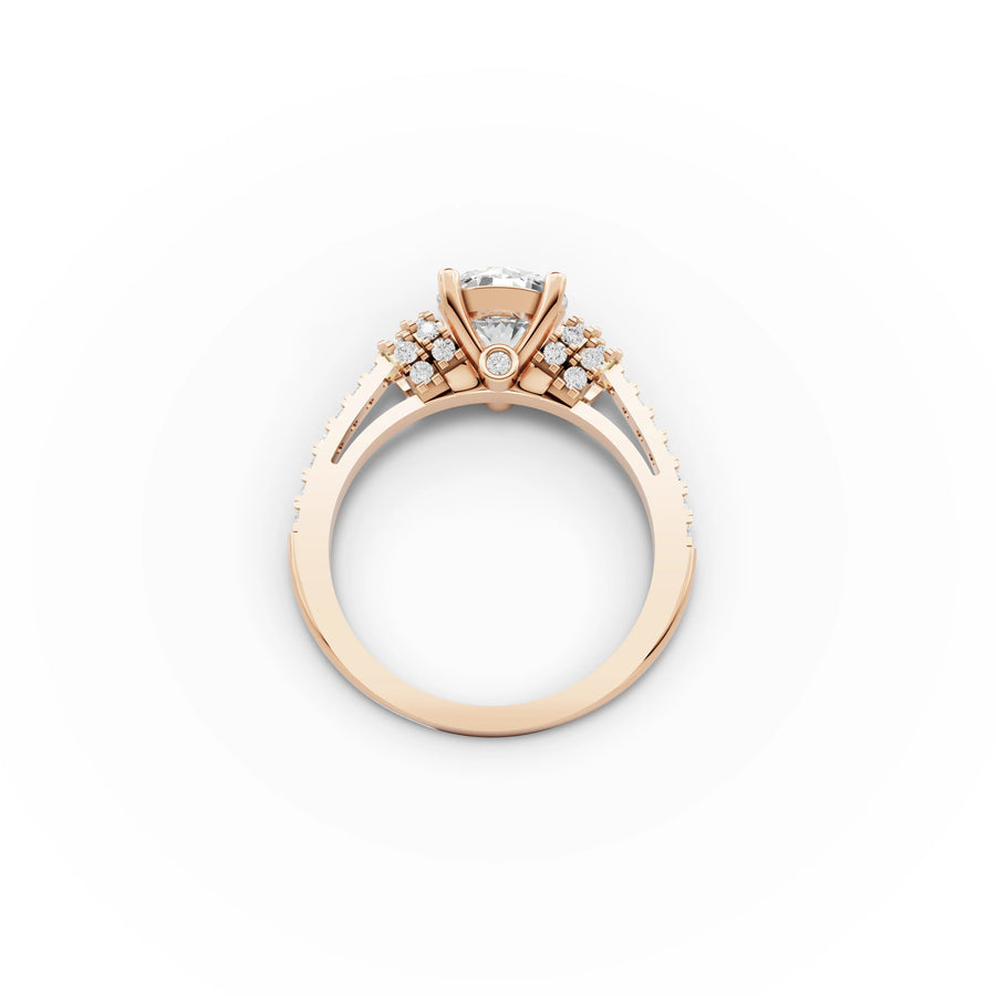Round lab-grown diamond solitaire ring profile