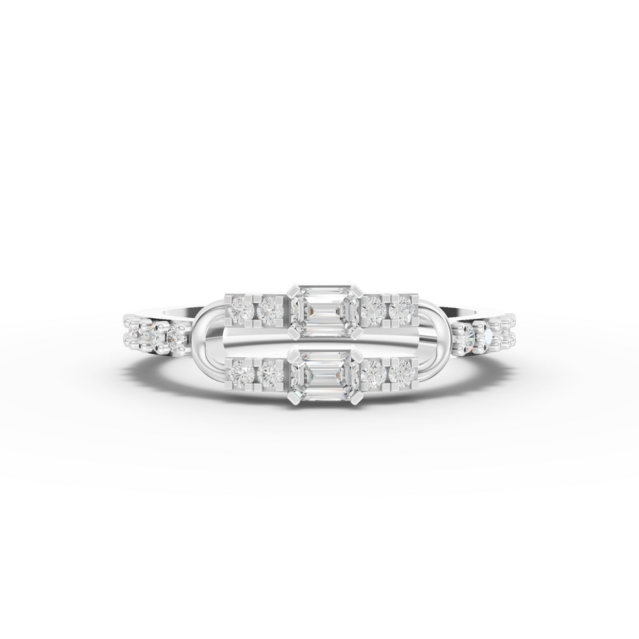 1.12 Ct Emerald Minimal Lab Diamond Set