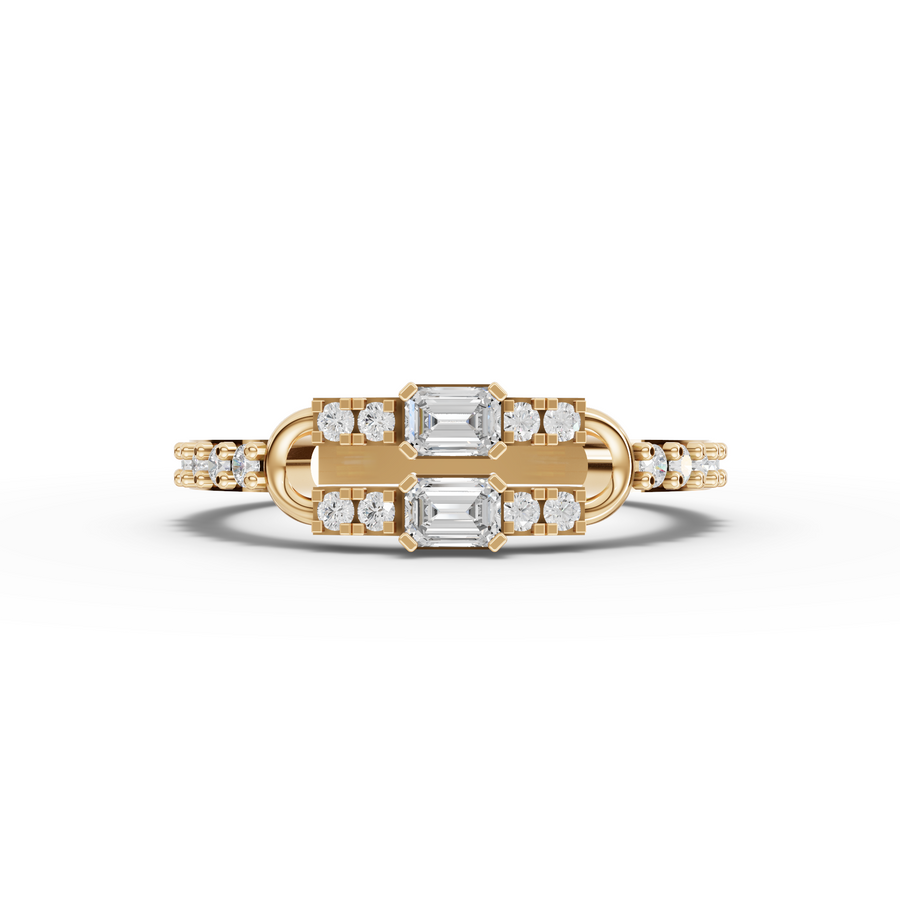 1.12 Ct Emerald Minimal Lab Diamond Set