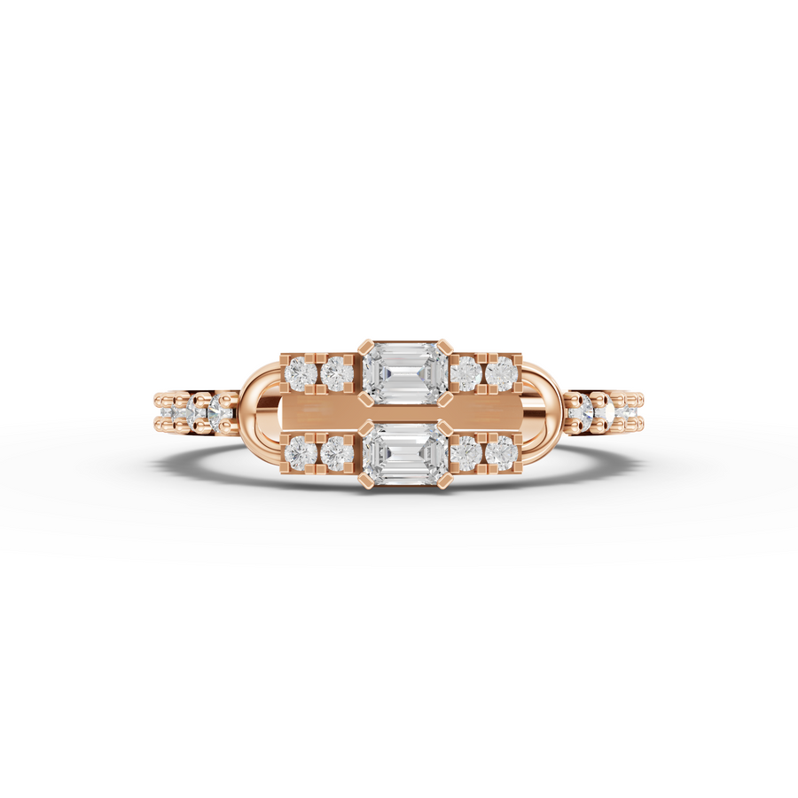 1.12 Ct Emerald Minimal Lab Diamond Set