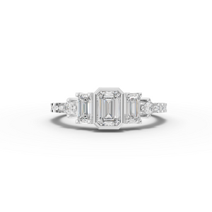 Emerald Three Stone Rings