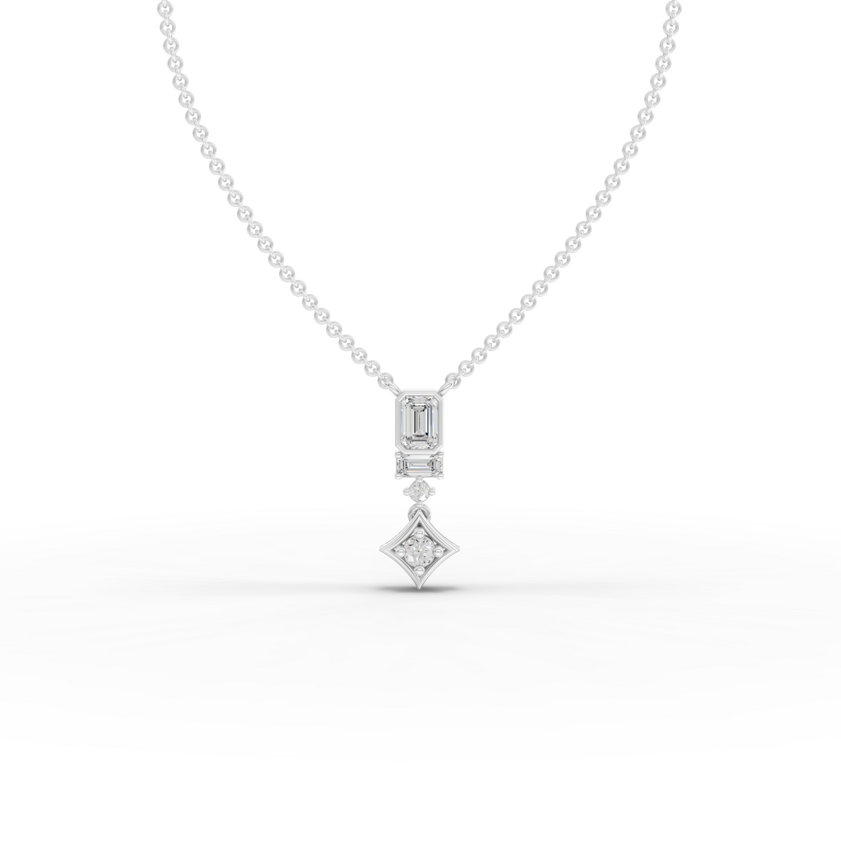 0.68 Ct Statement Emerald Cut Lab Diamond Drop Necklace