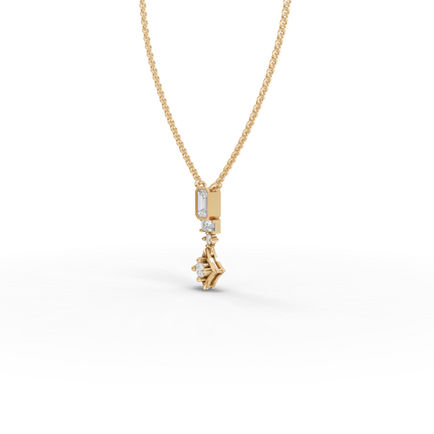 Lab Grown Emerald Cut Diamond Drop Necklace