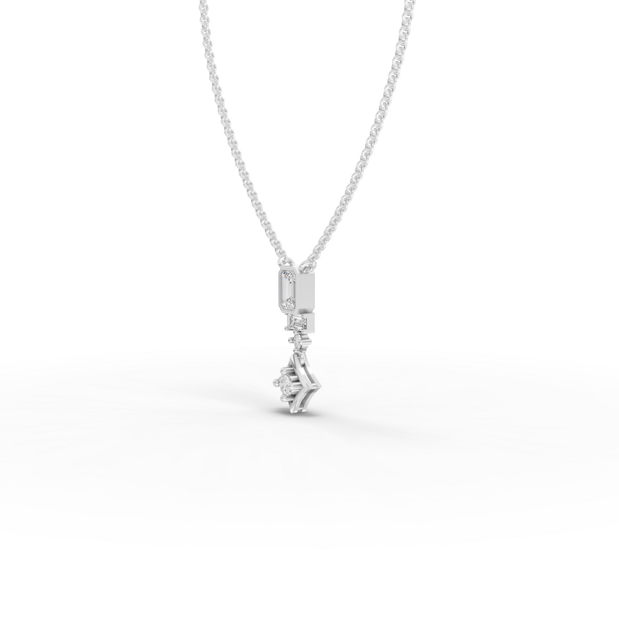 0.68 Ct Emerald Lab Diamond Statement Drop Necklace