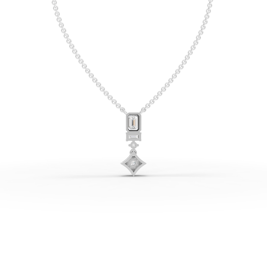 0.68 Ct Emerald Lab Diamond Statement Drop Necklace