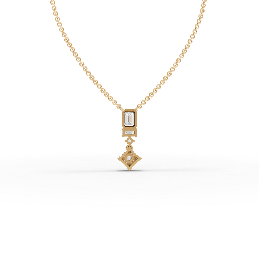 0.68 Ct Emerald Lab Diamond Statement Drop Necklace